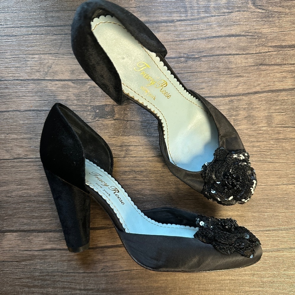 *TRACY REESE* Black Formal Round Toe Heels Size 6.5
